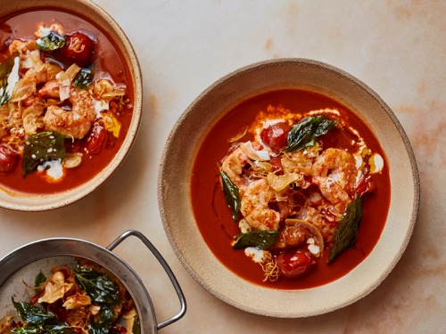 Ottolenghi’s Coconut Broth Prawns with Fried Aromatics