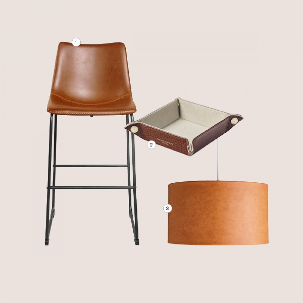 collage of 3 leather products