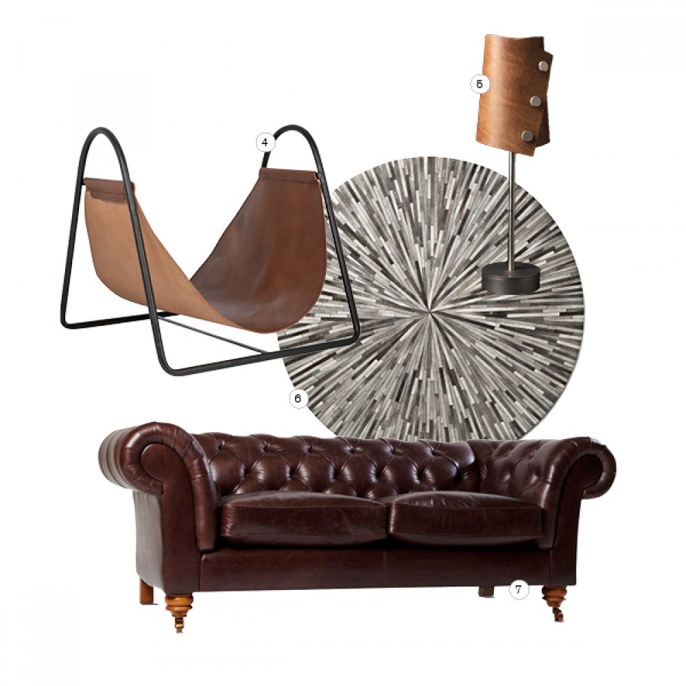collage of leather products