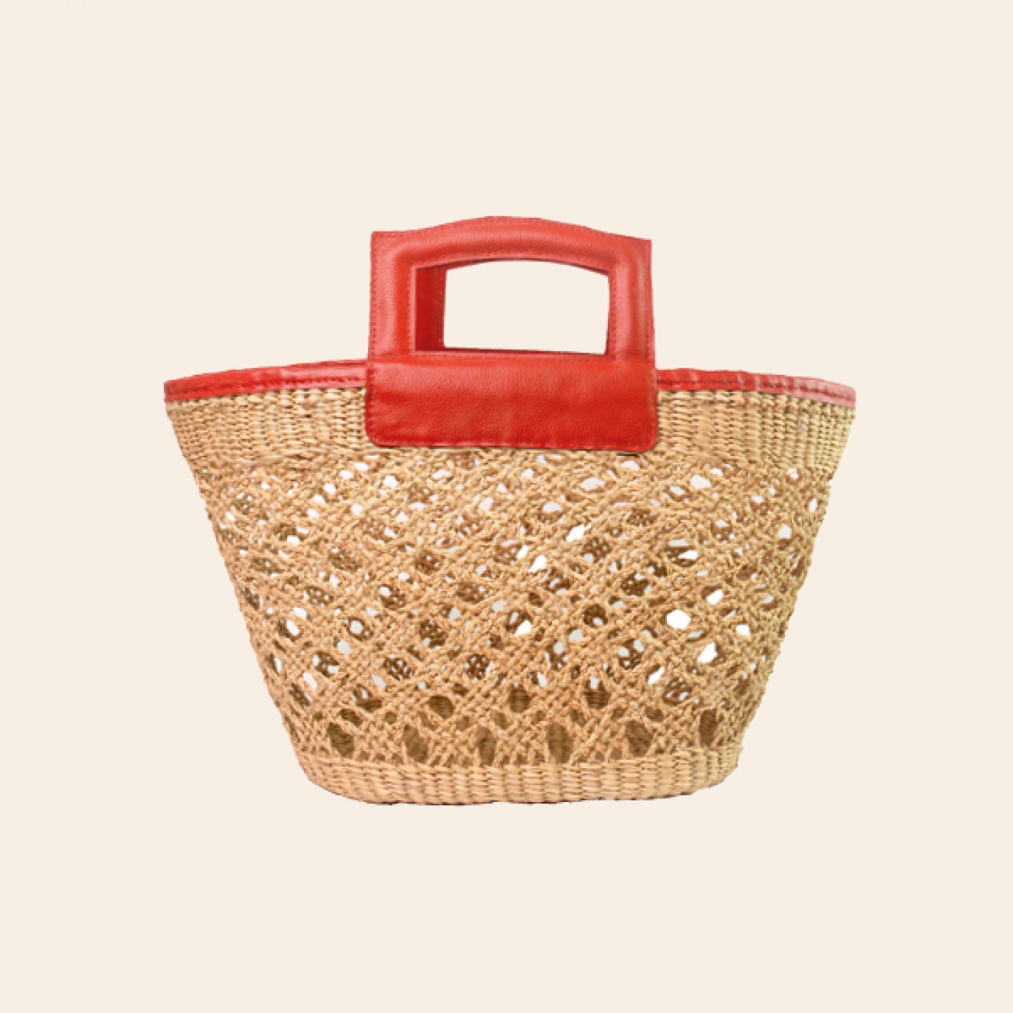 Open weave basket bag