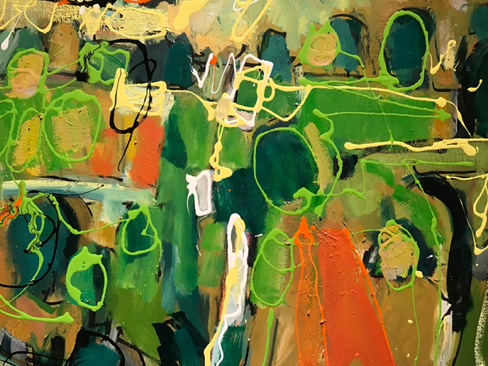 Detail from This Other Eden. Oil 2022 a matin Kinnear painting